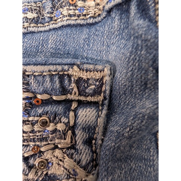 Grace in LA Western Bootcut Jeans Women 25 Embroidered Studded Cowgirl Denim - Picture 5 of 16